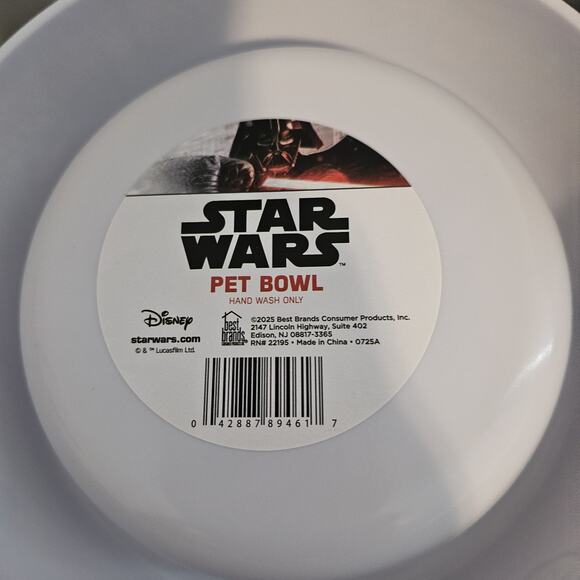 Disney Star Wars Pet Bowls Set of 2 Melamine Darth Vader Chewbacca Yoda Ewok - Picture 5 of 8